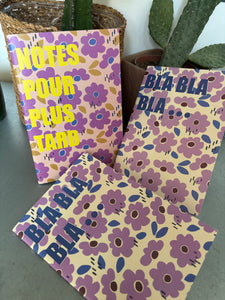 CARNET DE NOTE "BLA BLA BLA "